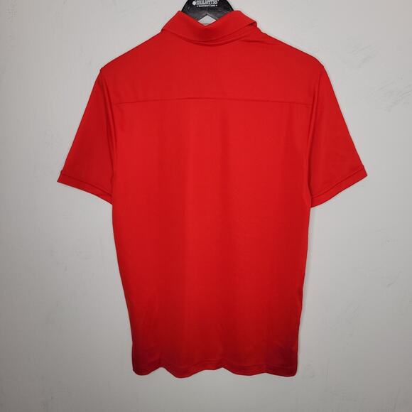Under Armour Polo Shirt Mens size Small Loose Red Short Sleeve Heatgear 3 button - Picture 5 of 11